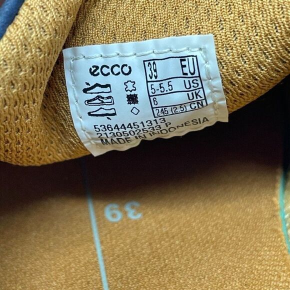 Ecco Men's Collin 2.0 Loafer Size 5-5.5 Slip On Blue Shoe Perforated Leather - Picture 8 of 8